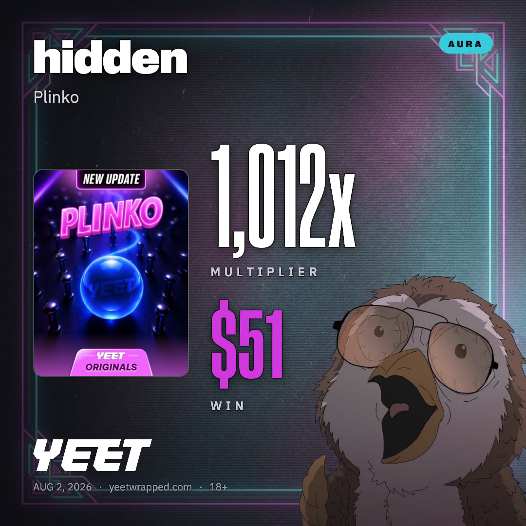 hidden hit 1,012x on Plinko