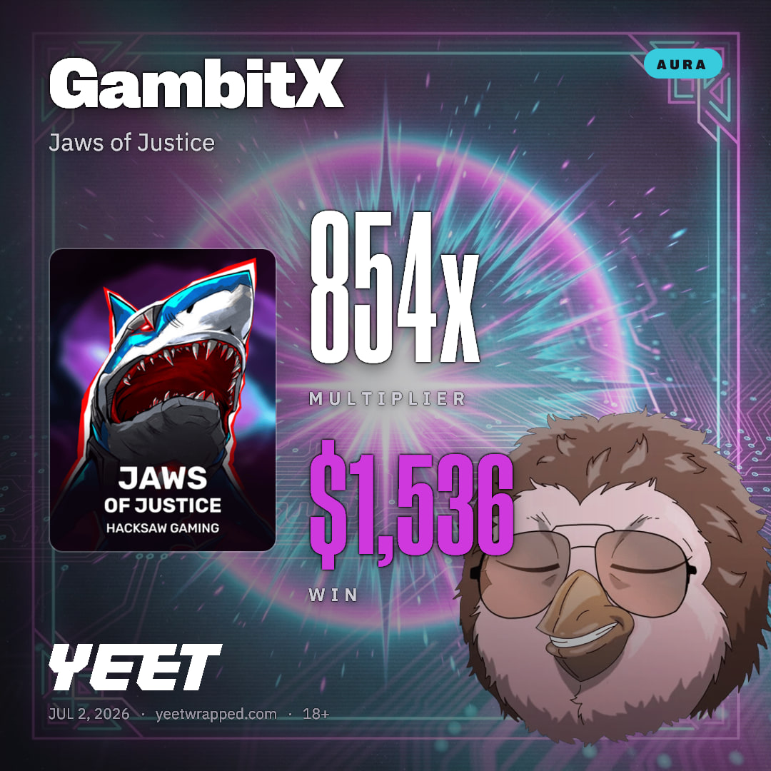 GambitX hit 853.6x on Jaws of Justice