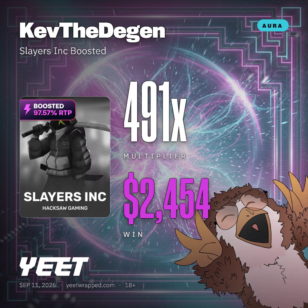 KevTheDegen hit 490.8x on Slayers Inc Boosted