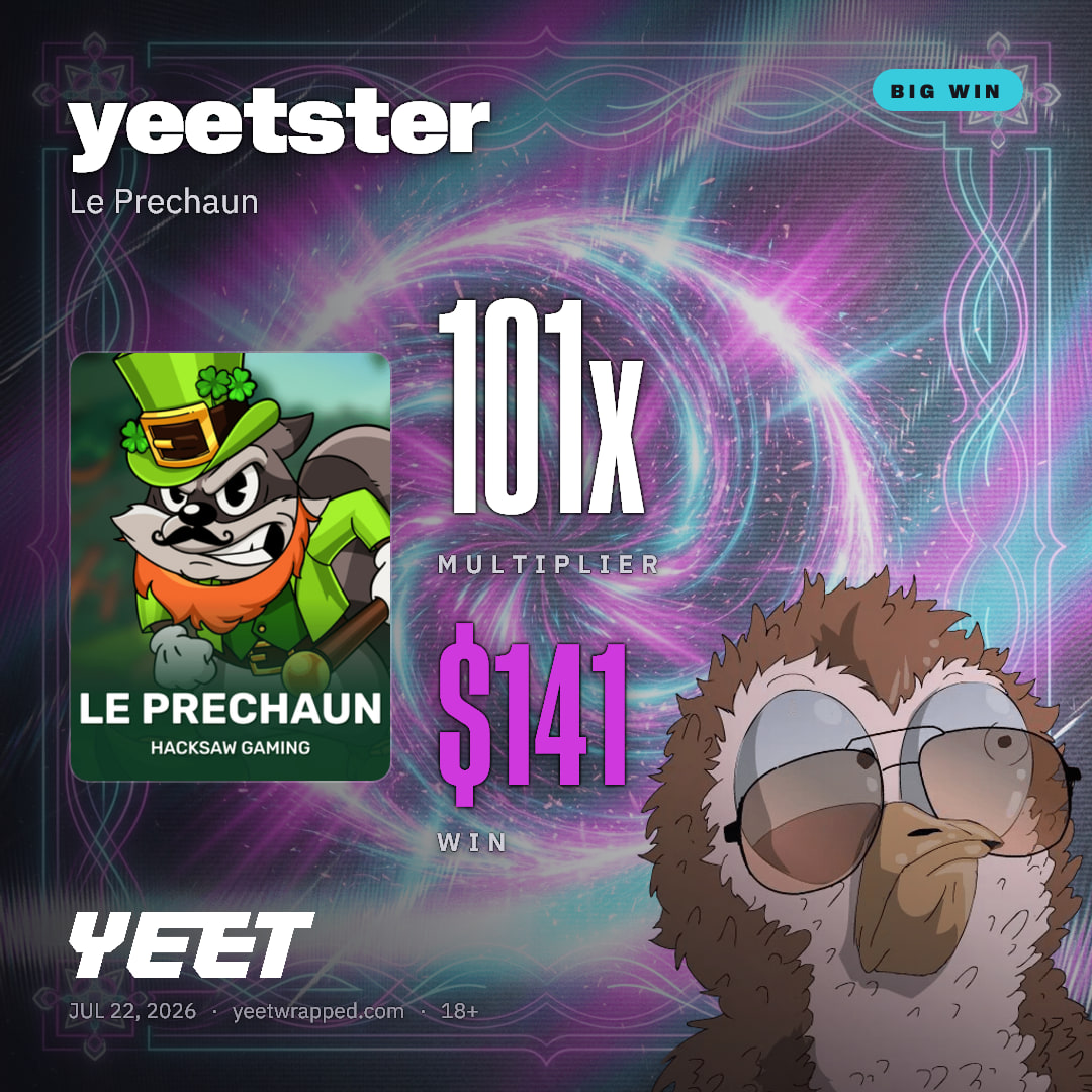 yeetster hit 100.6x on Le Prechaun