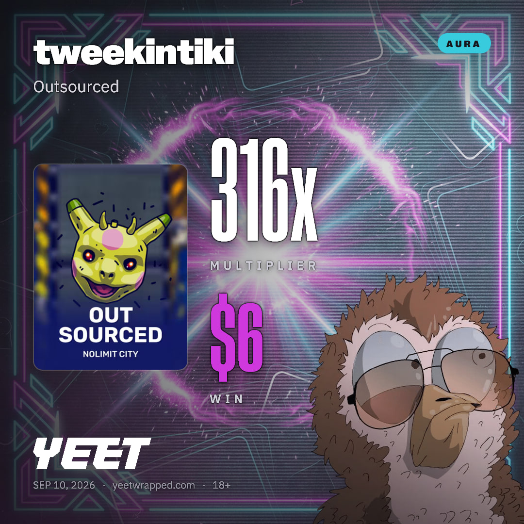 tweekintiki hit 315.5x on Outsourced