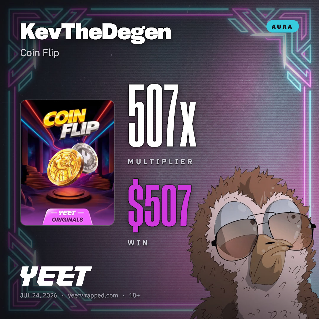 KevTheDegen hit 506.9x on Coin Flip
