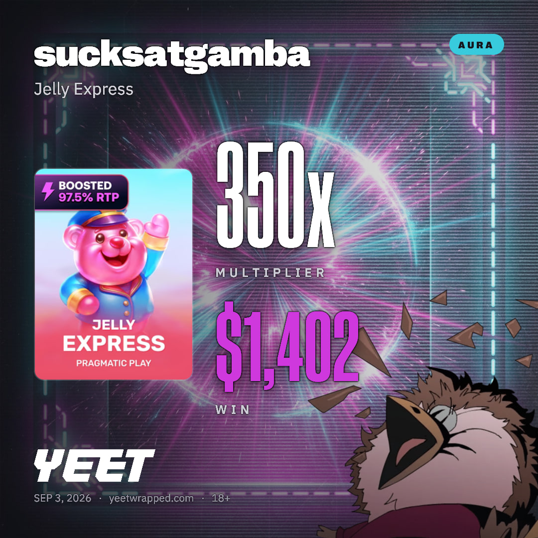 sucksatgamba hit 350.4x on Jelly Express