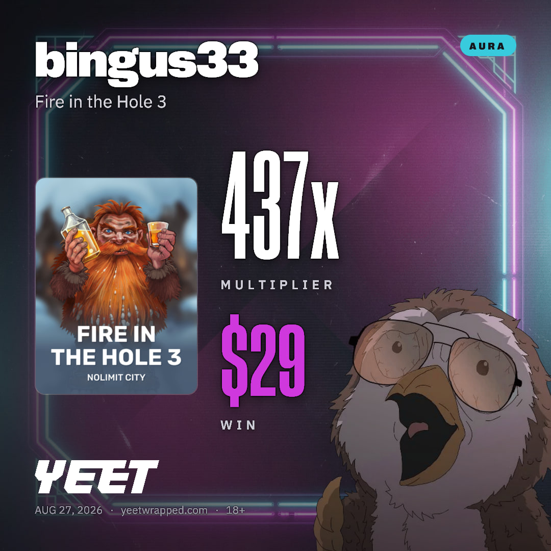 bingus33 hit 437.3x on Fire in the Hole 3