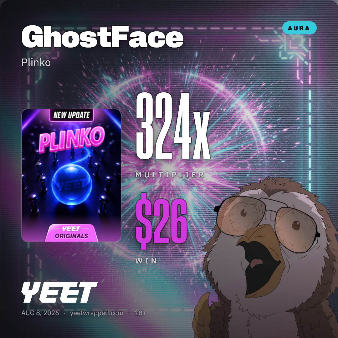 GhostFace hit 324x on Plinko