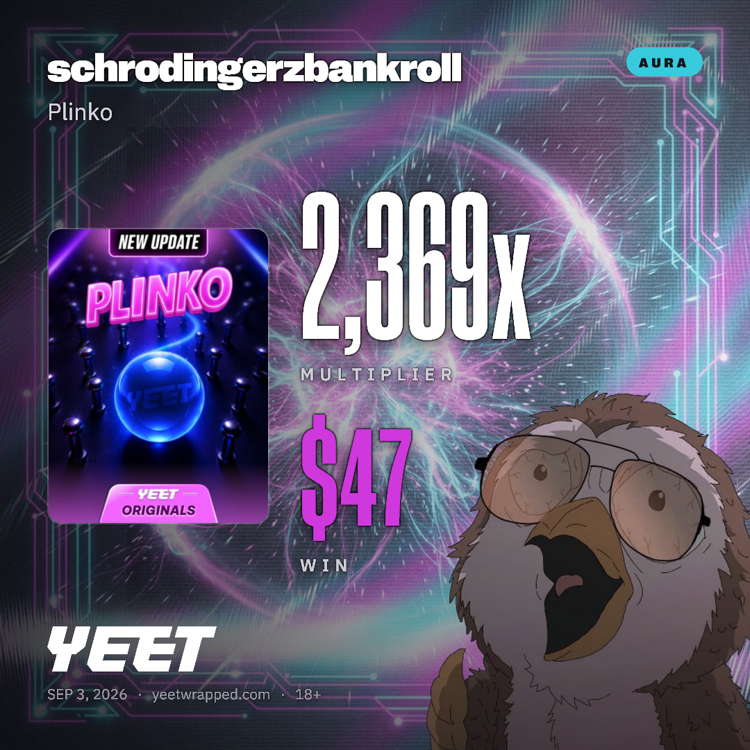 schrodingerzbankroll hit 2,369x on Plinko