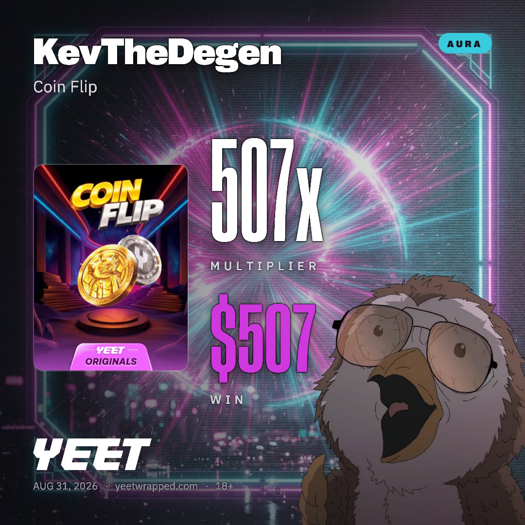 KevTheDegen hit 506.9x on Coin Flip