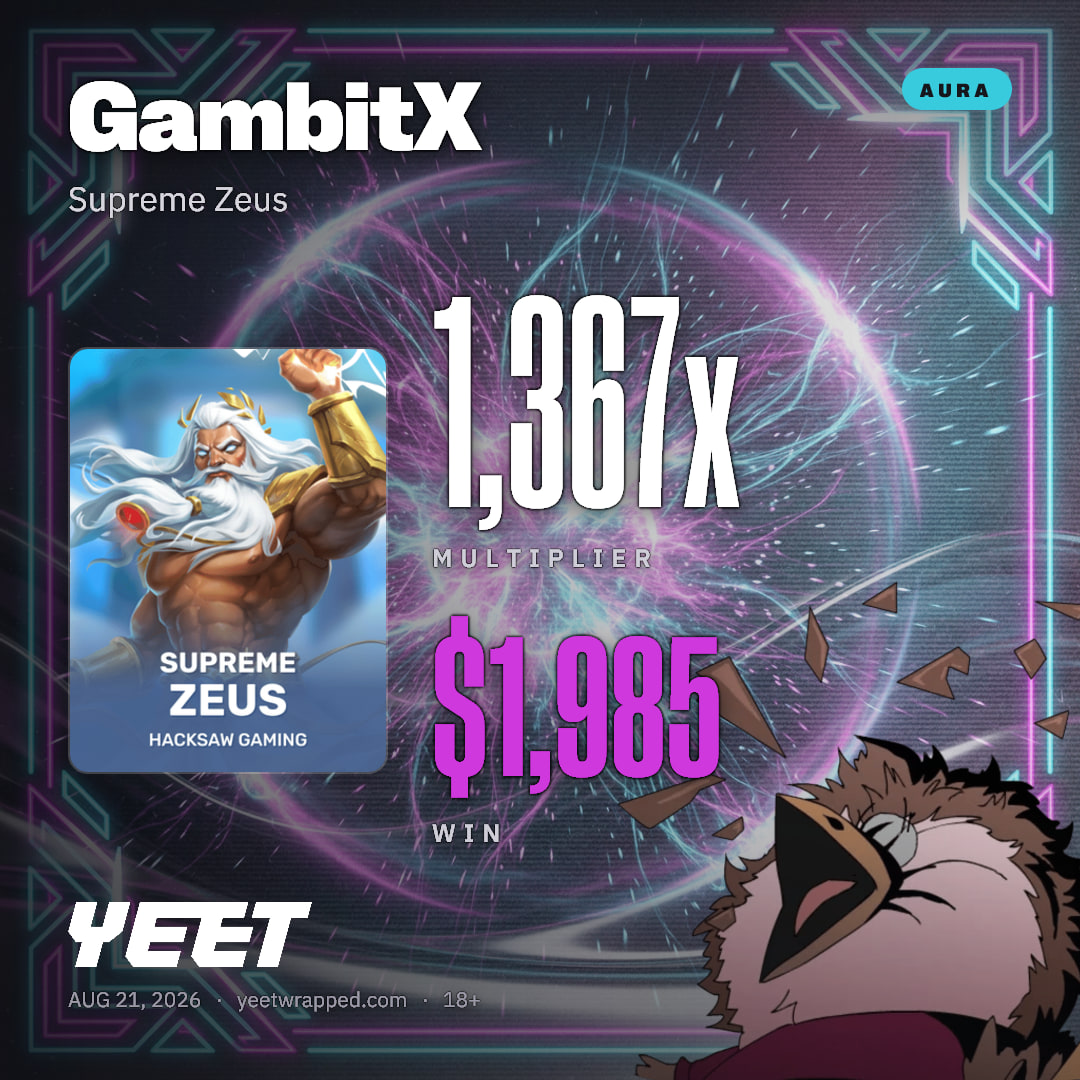 GambitX hit 1,367x on Supreme Zeus