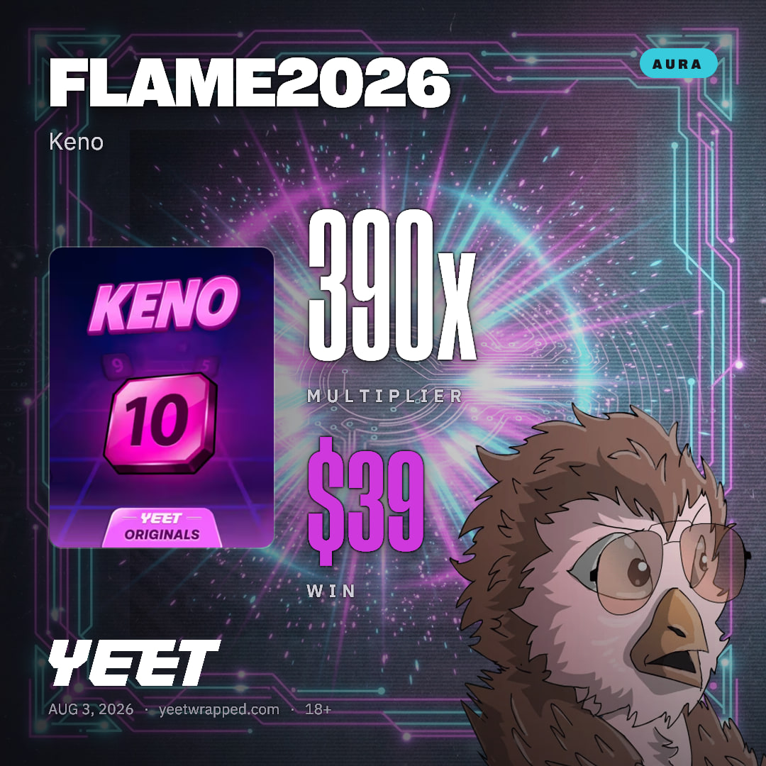 FLAME2026 hit 390x on Keno