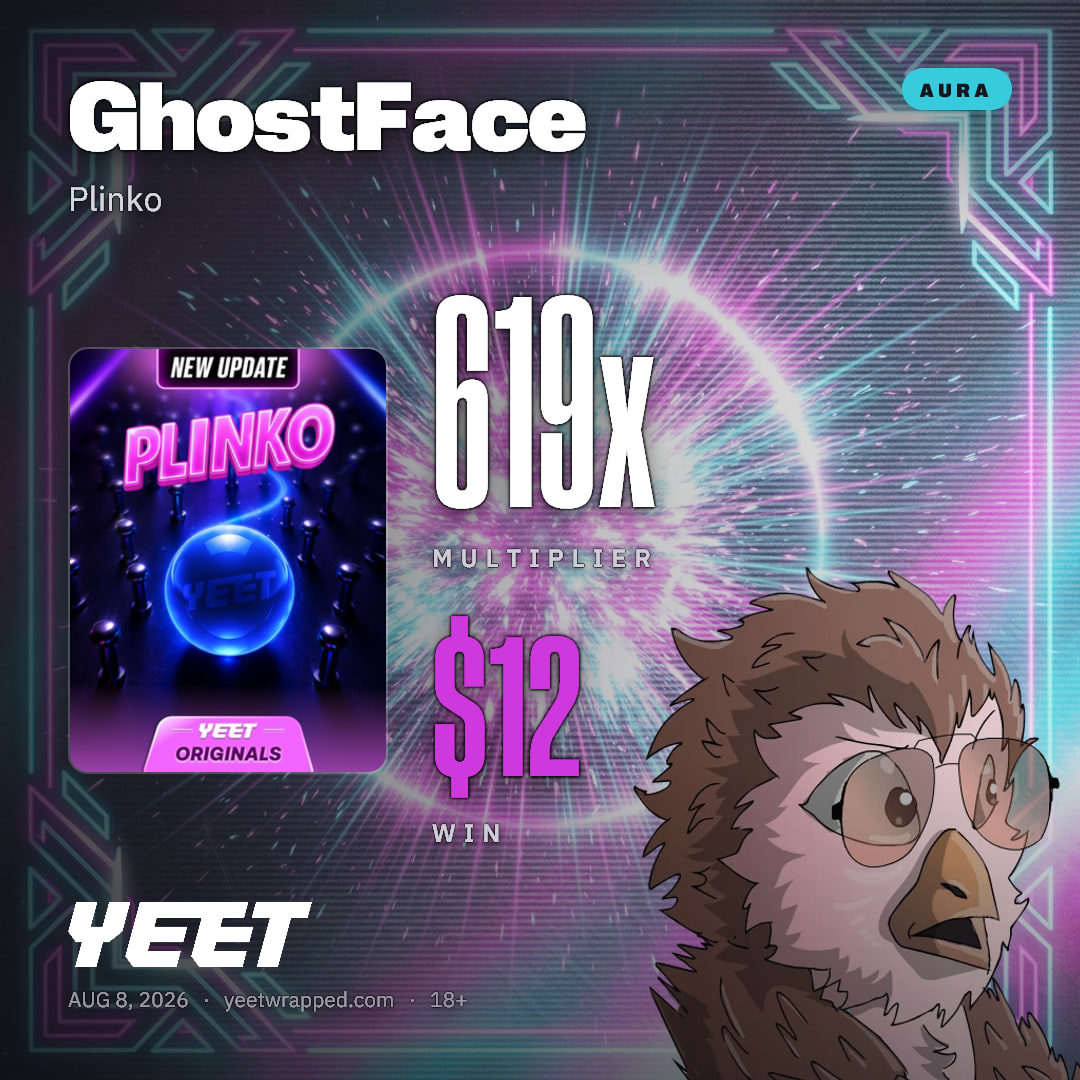 GhostFace hit 619x on Plinko