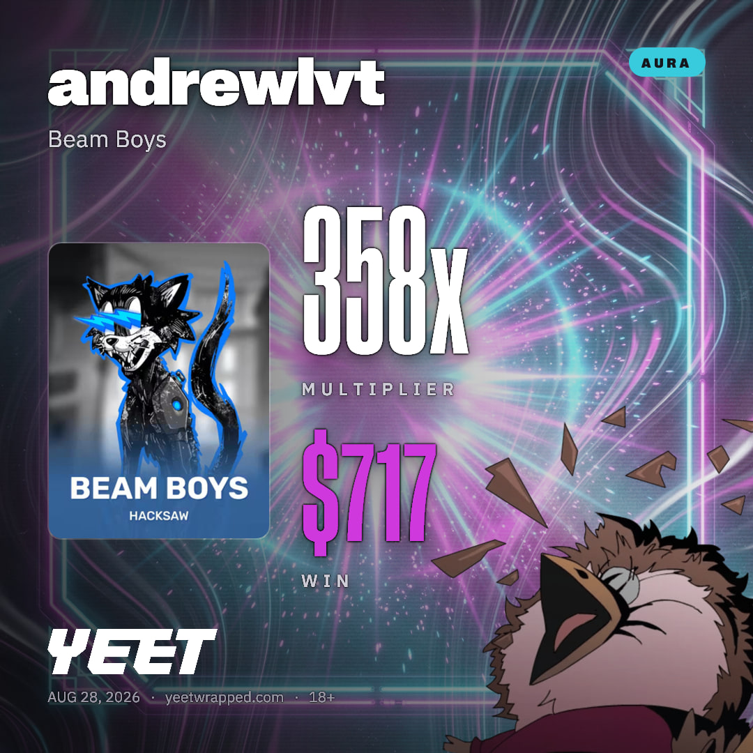 andrewlvt hit 358.4x on Beam Boys