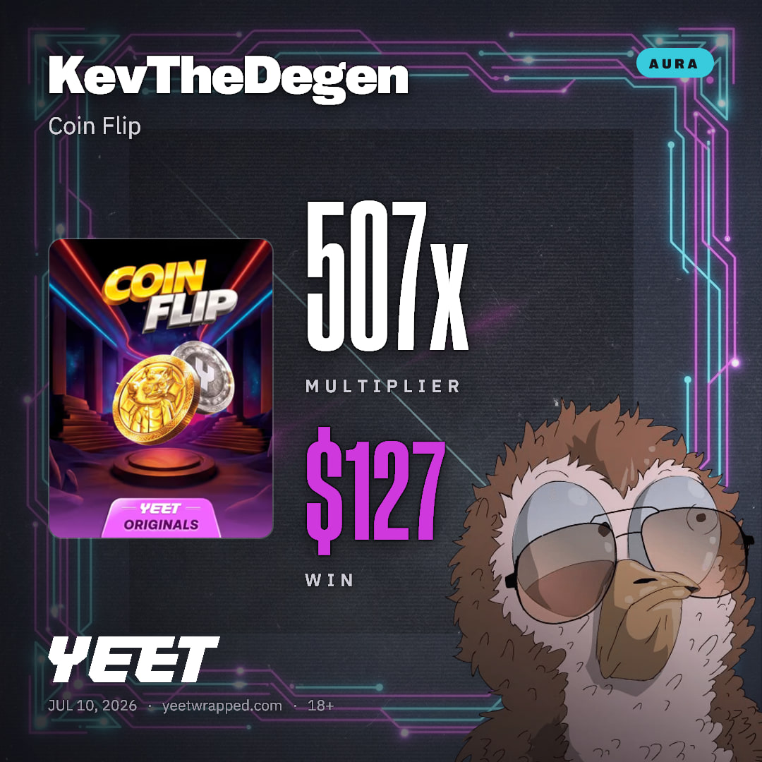 KevTheDegen hit 506.9x on Coin Flip