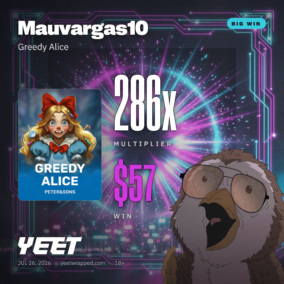 Mauvargas10 hit 286.1x on Greedy Alice