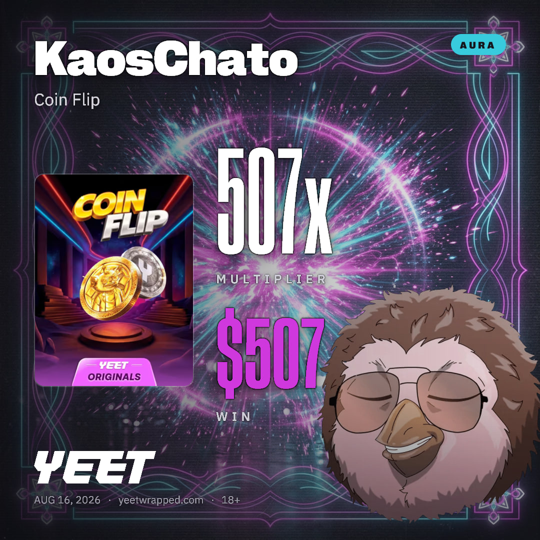 KaosChato hit 506.9x on Coin Flip