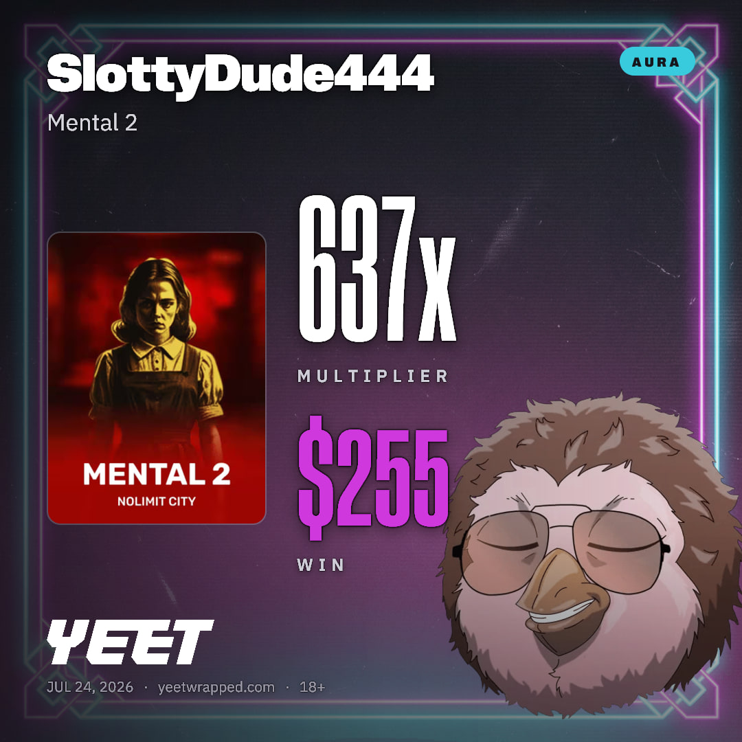 SlottyDude444 hit 636.6x on Mental 2