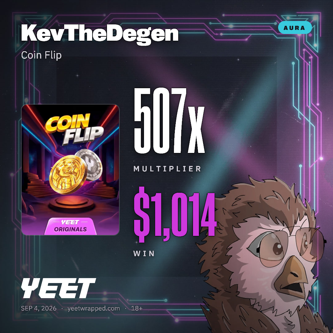KevTheDegen hit 506.9x on Coin Flip