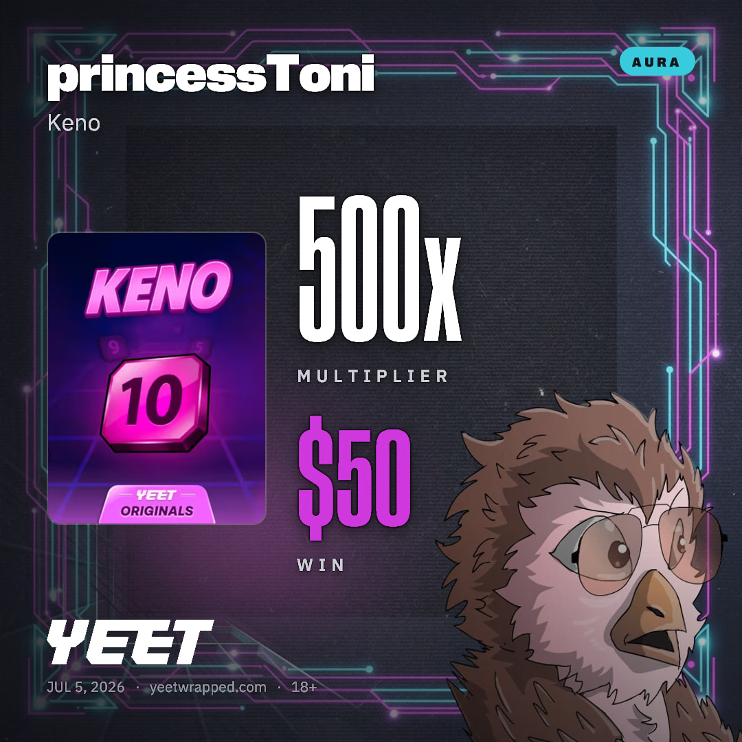 princessToni hit 500x on Keno