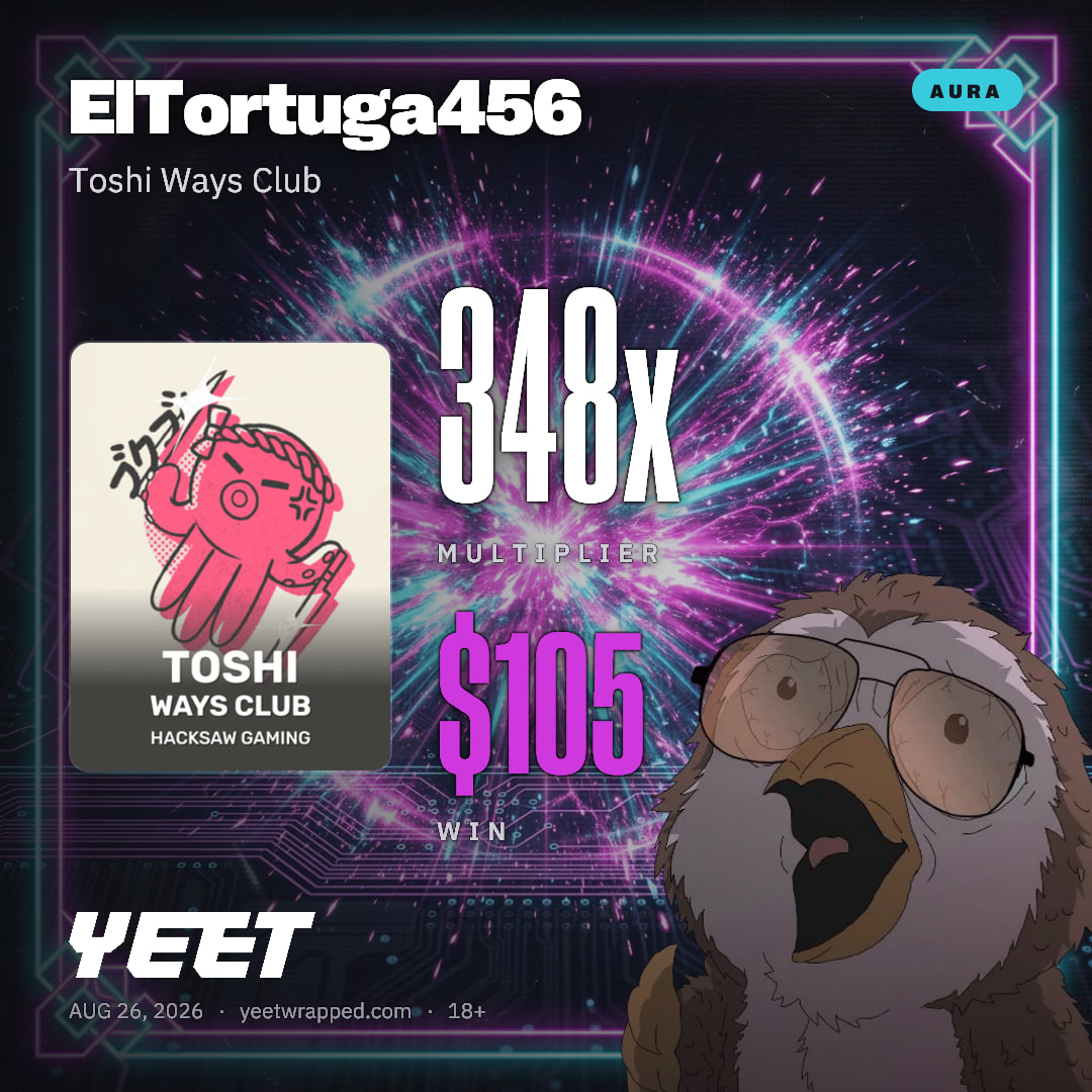 ElTortuga456 hit 348.5x on Toshi Ways Club