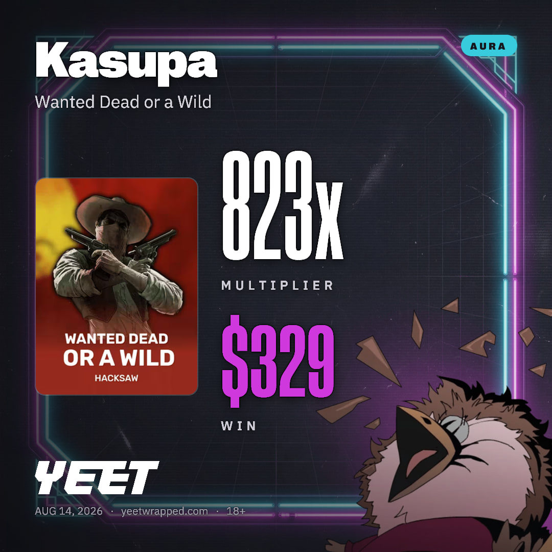 Kasupa hit 823.2x on Wanted Dead or a Wild