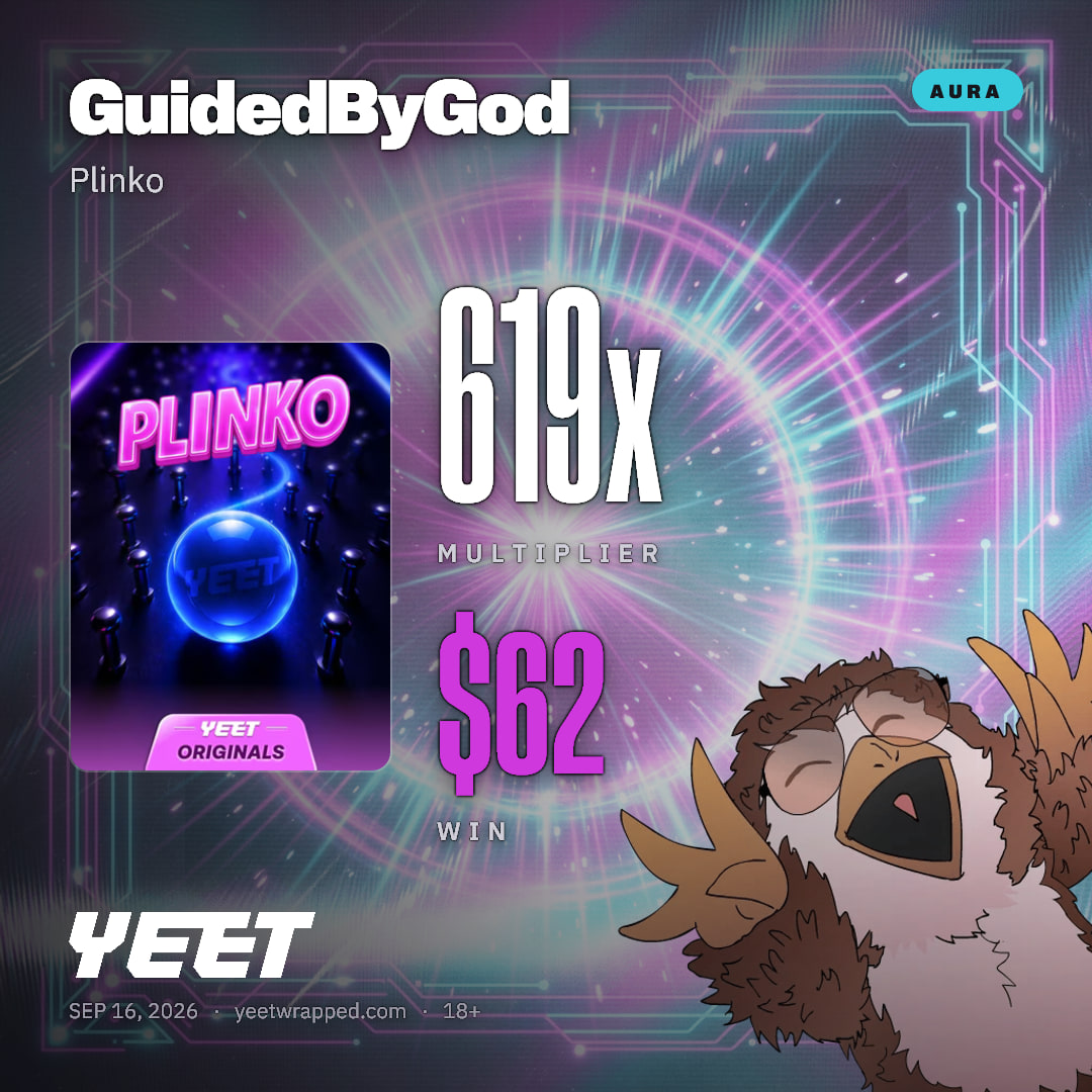 GuidedByGod hit 619x on Plinko