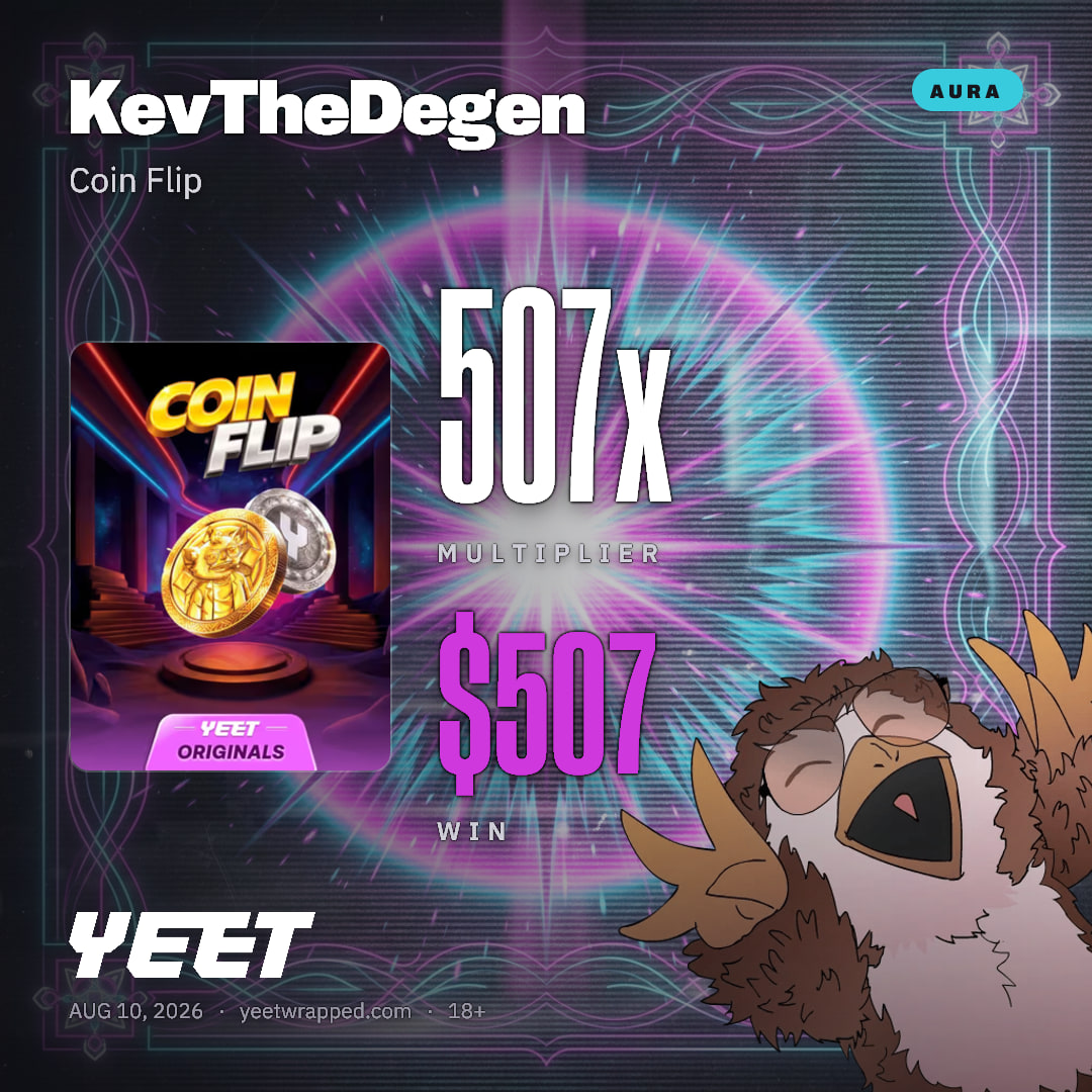 KevTheDegen hit 506.9x on Coin Flip