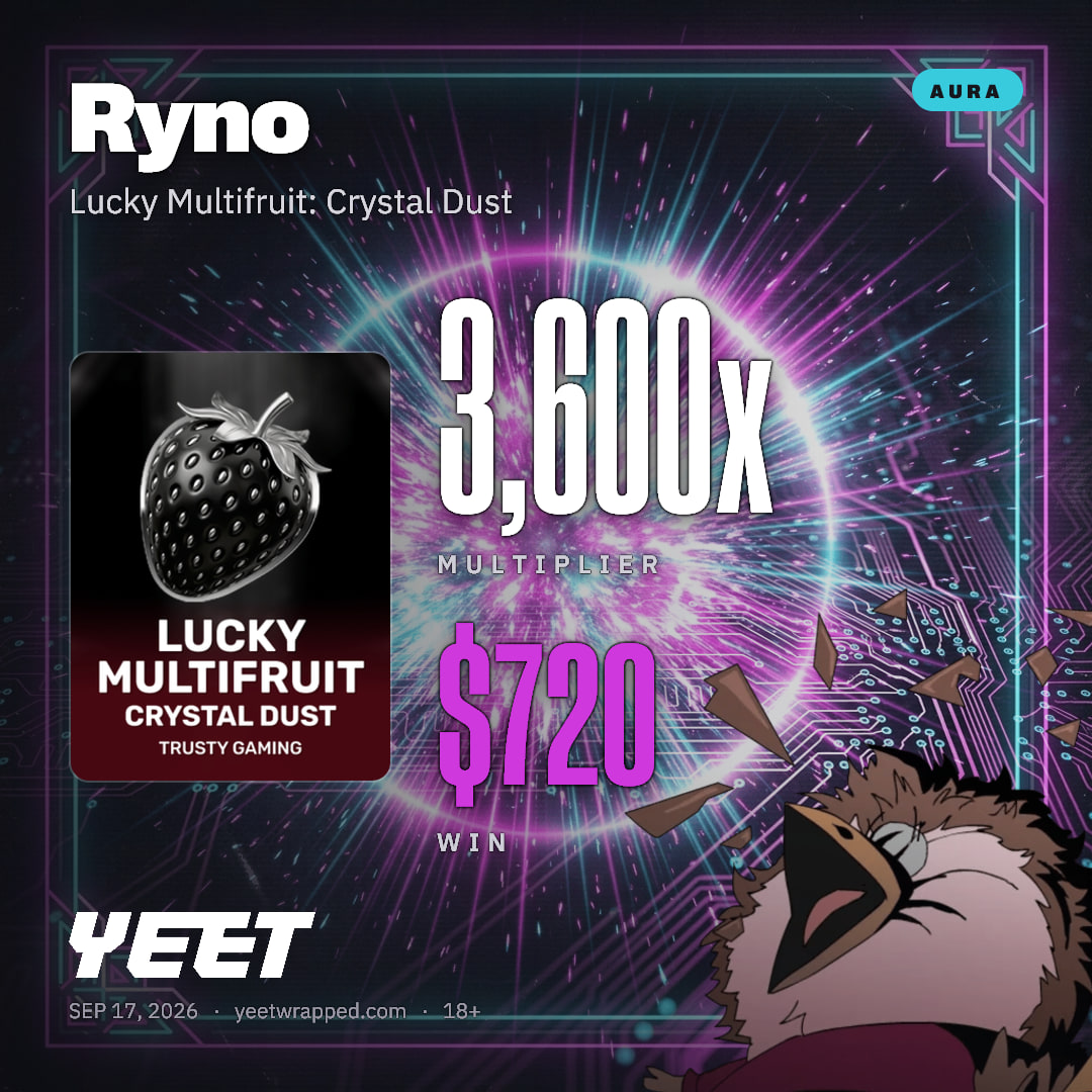 Ryno hit 3,600x on Lucky Multifruit: Crystal Dust