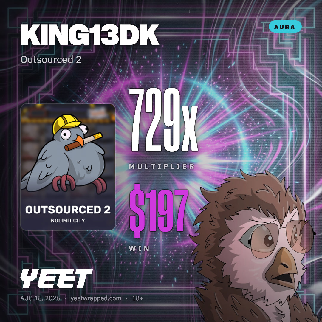 KING13DK hit 729.5x on Outsourced 2