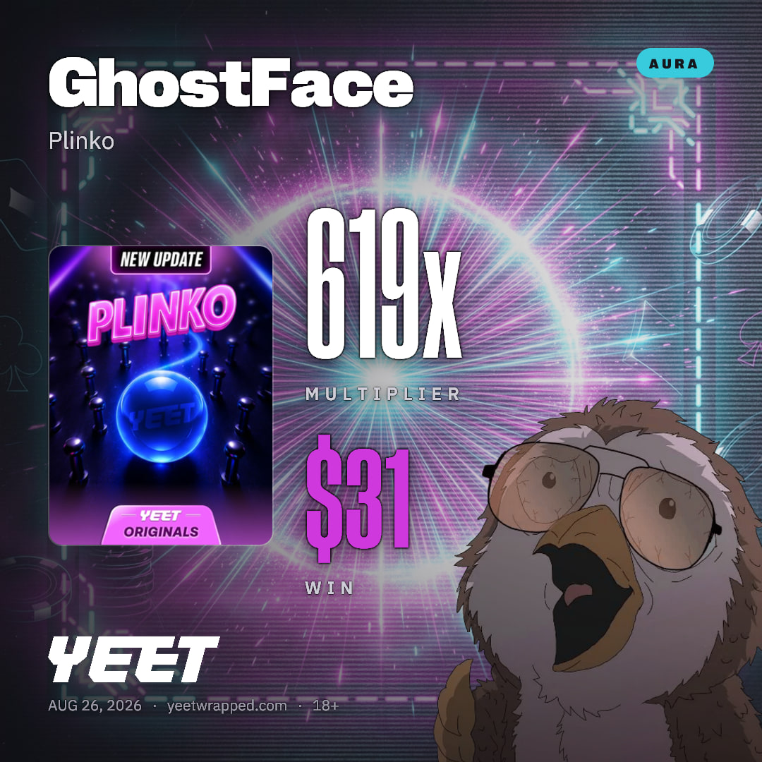 GhostFace hit 619x on Plinko