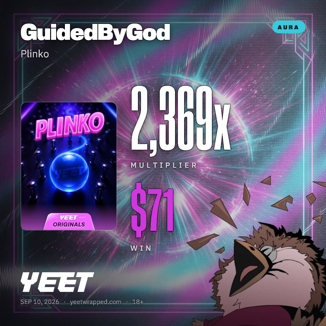 GuidedByGod hit 2,369x on Plinko