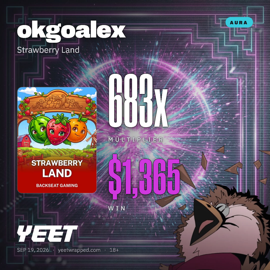 okgoalex hit 682.5x on Strawberry Land
