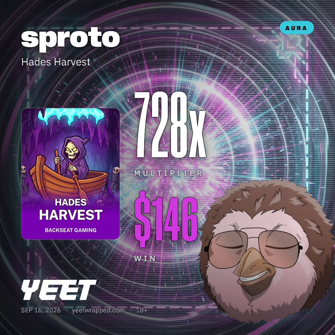sproto hit 728.3x on Hades Harvest