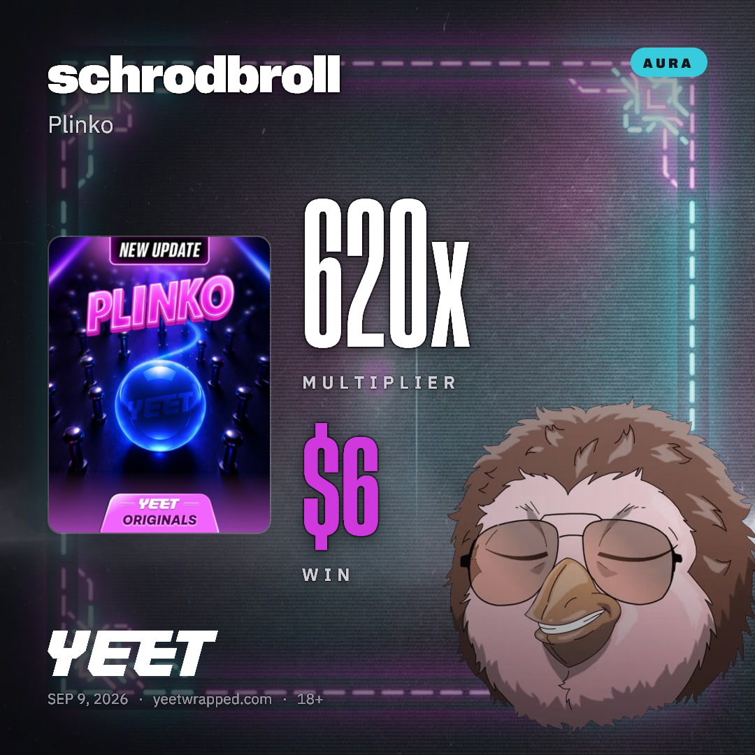 schrodbroll hit 620x on Plinko