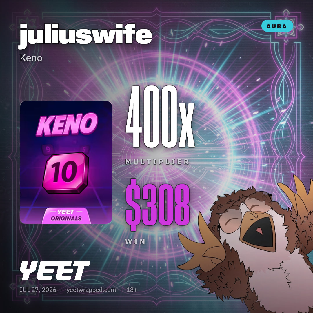 juliuswife hit 400x on Keno