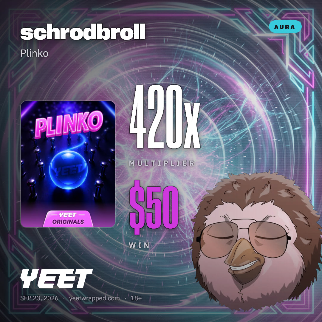 schrodbroll hit 420x on Plinko