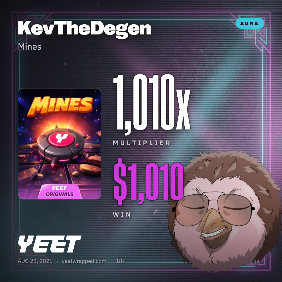 KevTheDegen hit 1,010x on Mines