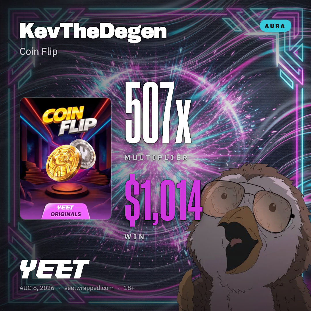 KevTheDegen hit 506.9x on Coin Flip