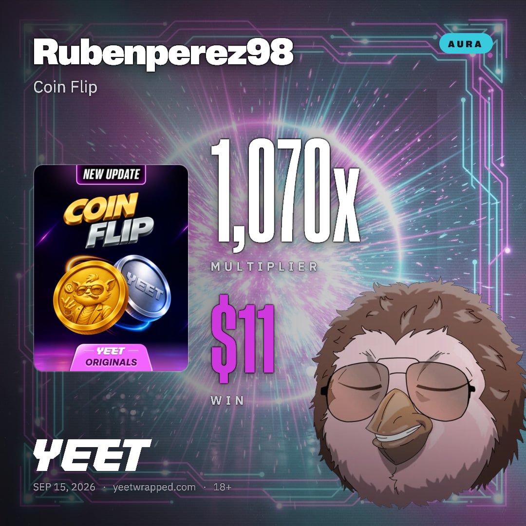 Rubenperez98 hit 1,070x on Coin Flip