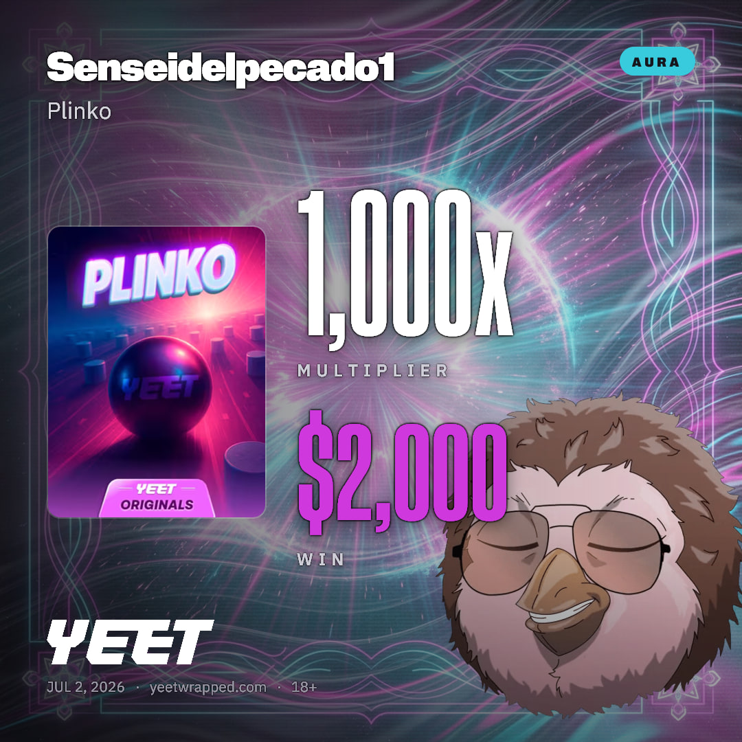 Senseidelpecado1 hit 1,000x on Plinko
