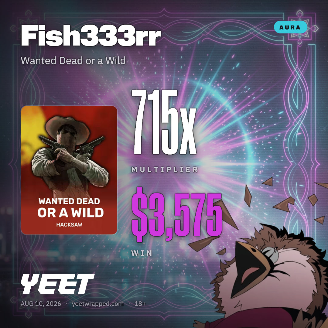 Fish333rr hit 715x on Wanted Dead or a Wild
