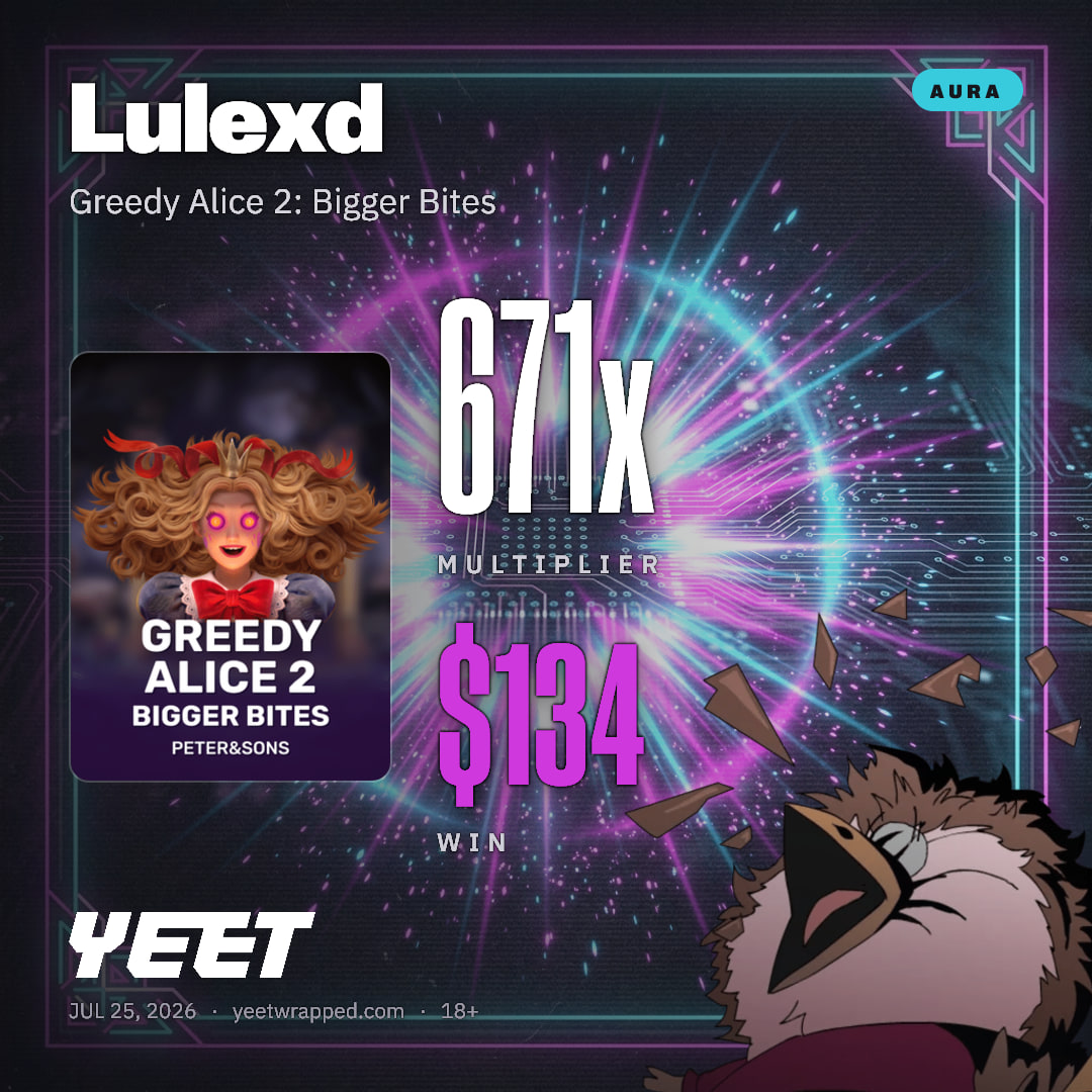 Lulexd hit 670.9x on Greedy Alice 2: Bigger Bites