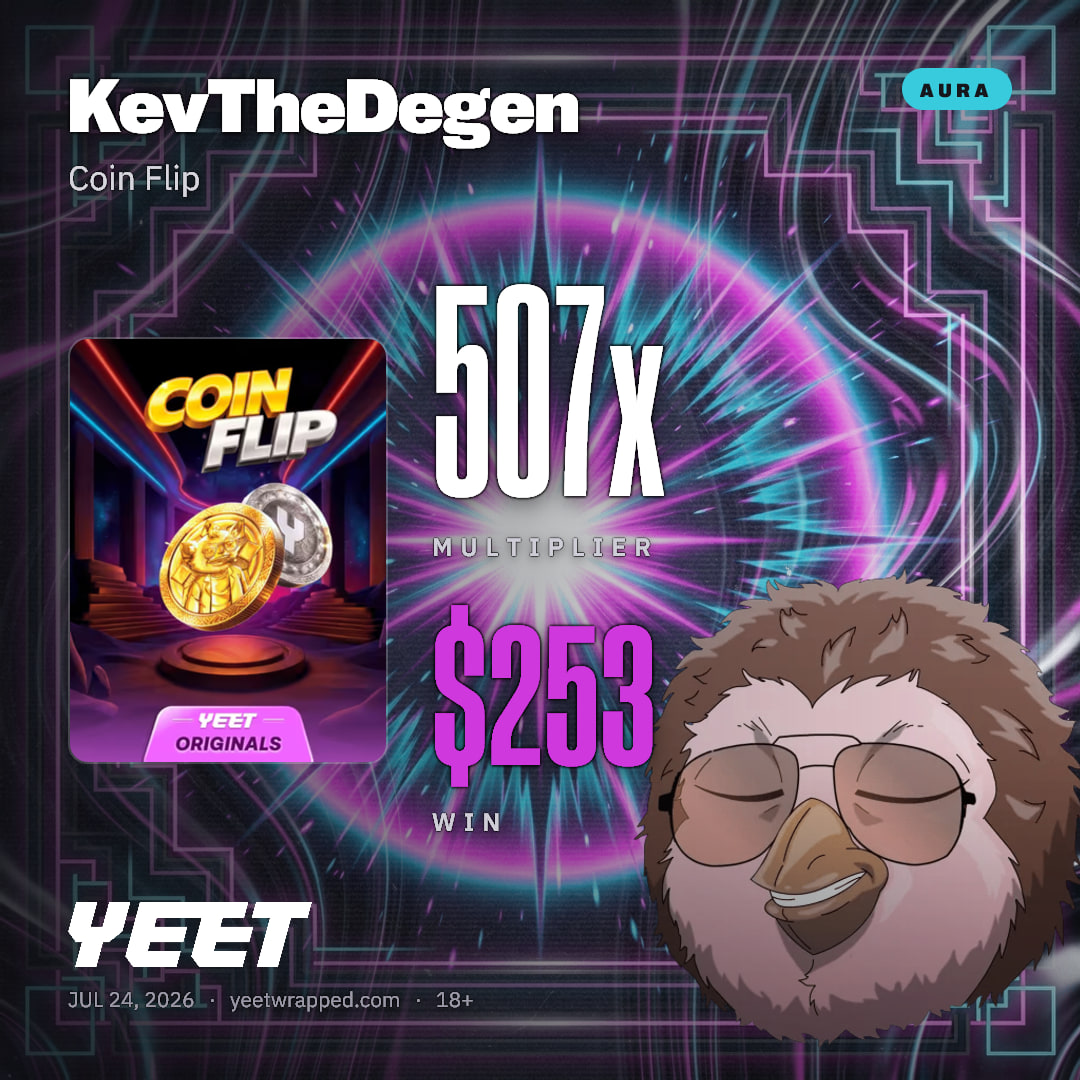 KevTheDegen hit 506.9x on Coin Flip