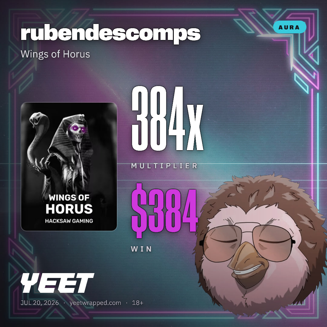 rubendescomps hit 384.2x on Wings of Horus