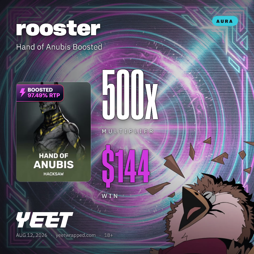 rooster hit 499.8x on Hand of Anubis Boosted