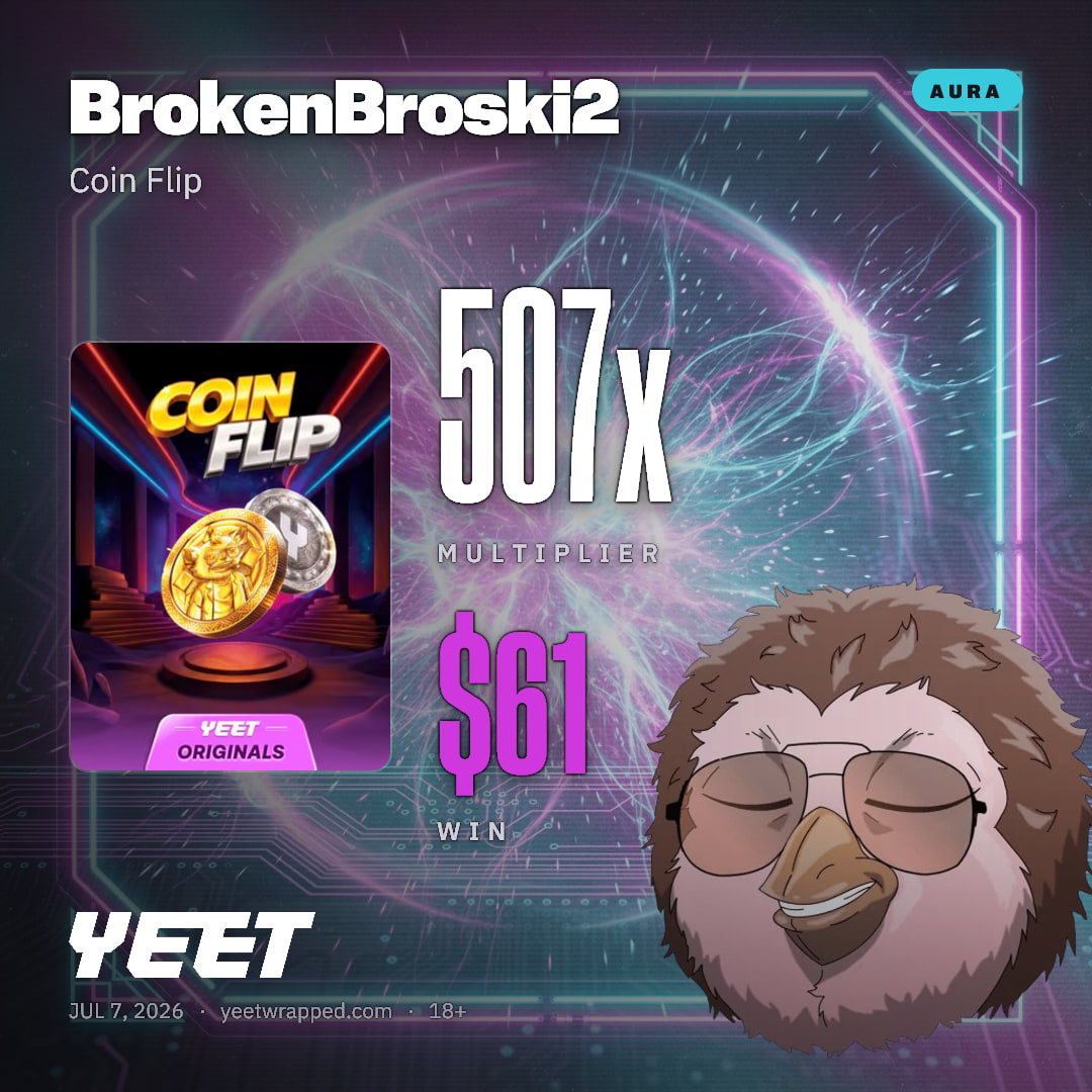 BrokenBroski2 hit 506.9x on Coin Flip