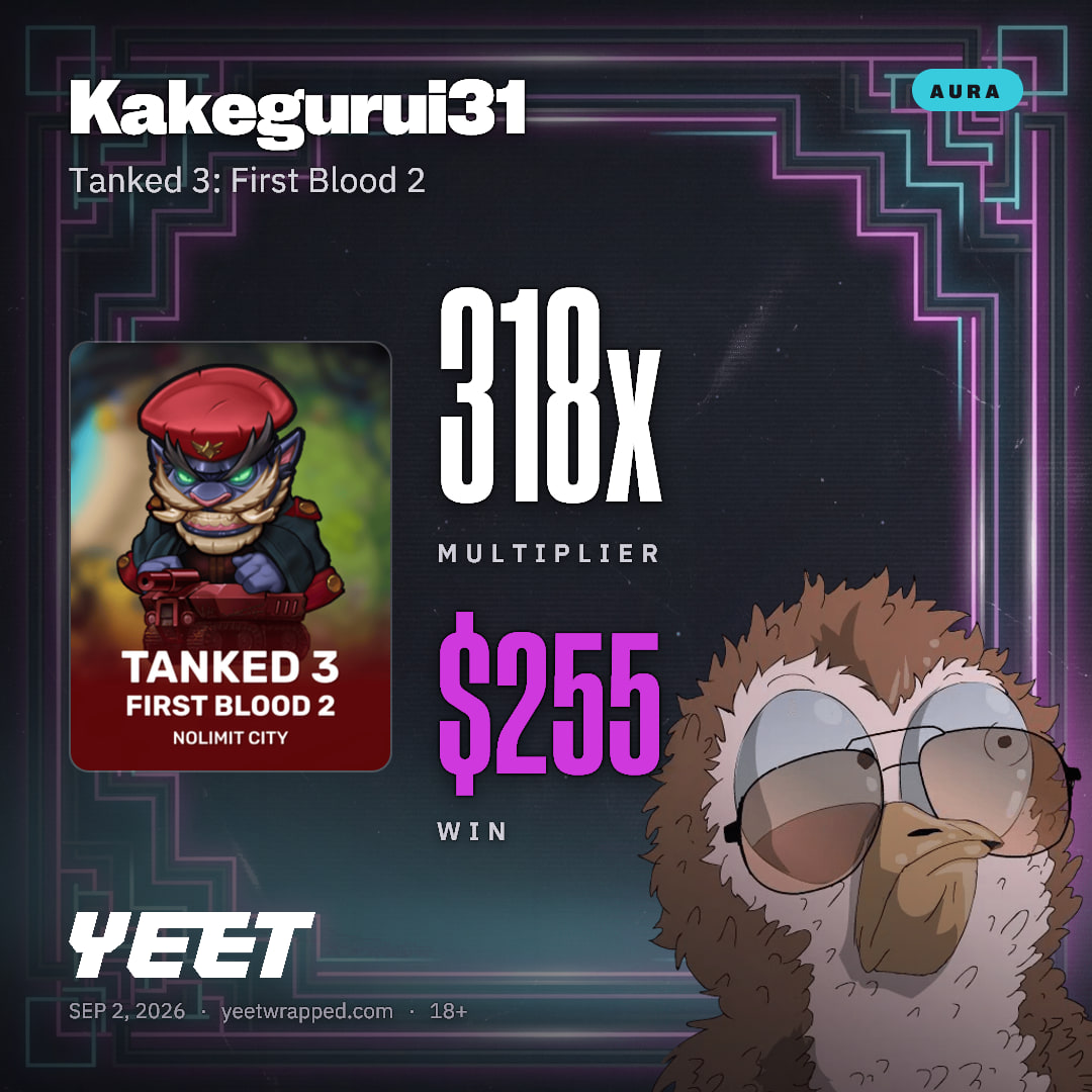 Kakegurui31 hit 318.3x on Tanked 3: First Blood 2
