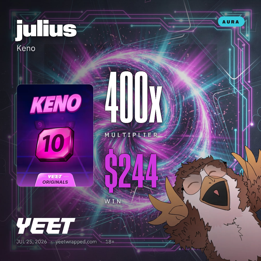 julius hit 400x on Keno