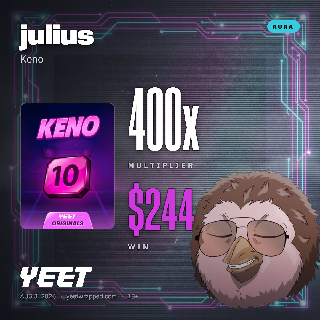 julius hit 400x on Keno