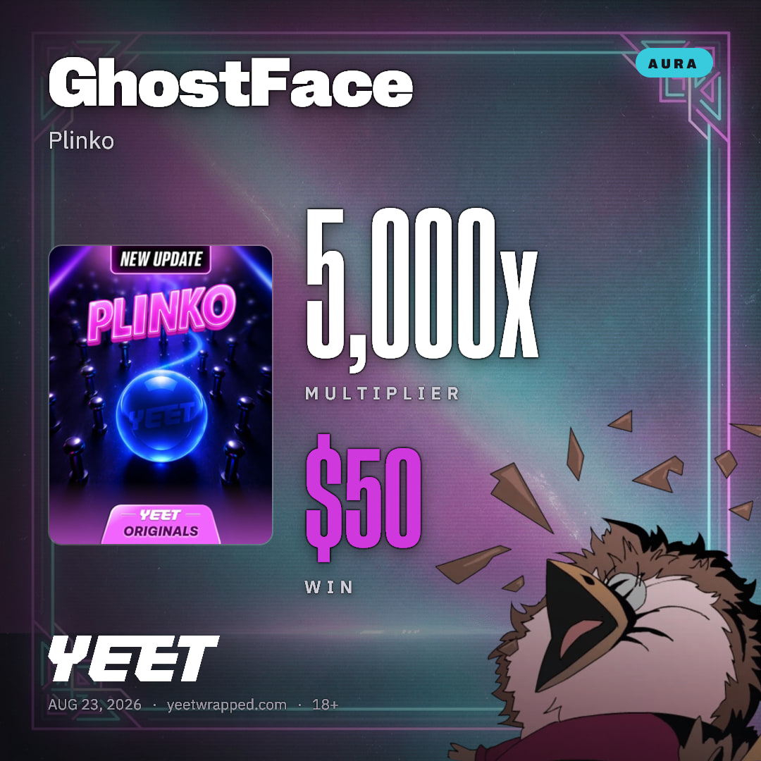 GhostFace hit 5,000x on Plinko