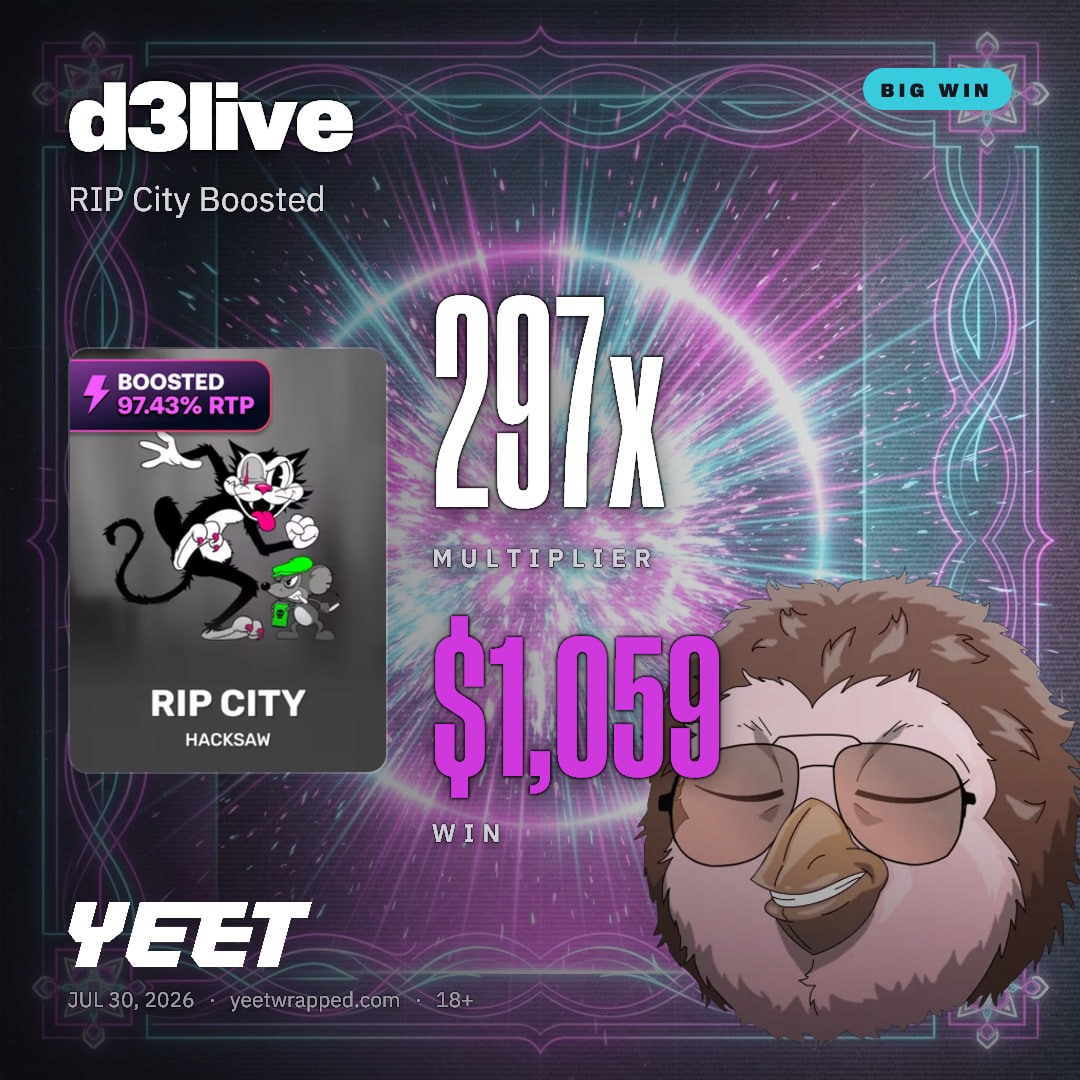 d3live hit 297.4x on RIP City Boosted