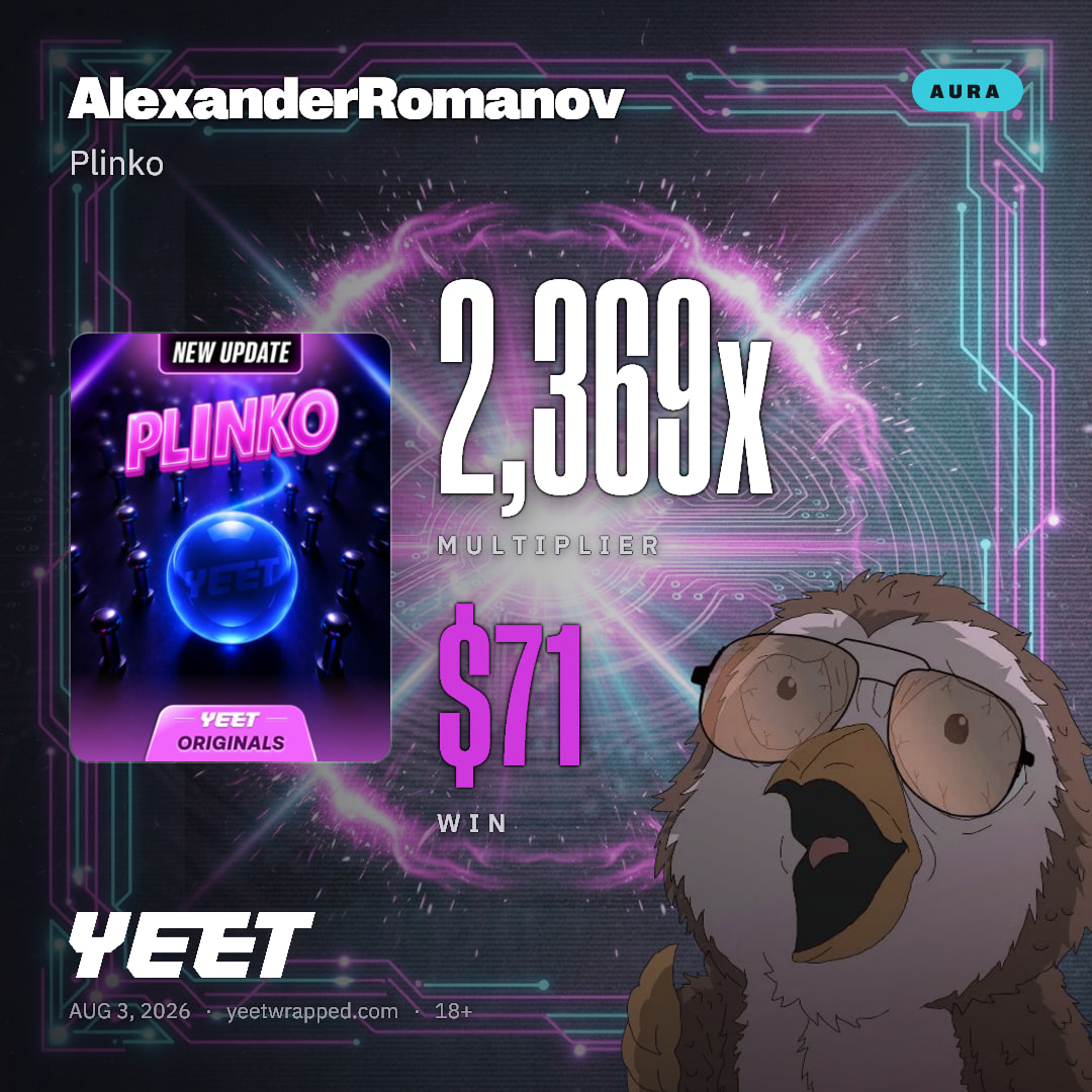 AlexanderRomanov hit 2,369x on Plinko